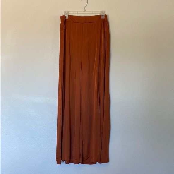 Anthropologie Maeve Shiloh flowy burnt orange slinky pants women’s large NWT - Picture 3 of 7